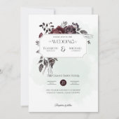 Burgund Rose Print oder digitale Hochzeitseinladun Einladung (Vorderseite)