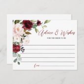 Burgund Rose-Ratschläge und Wunschkarte Begleitkarte (Vorne/Hinten)