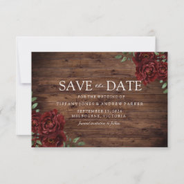 Burgund Rose Romantische Rustikale Save the Date