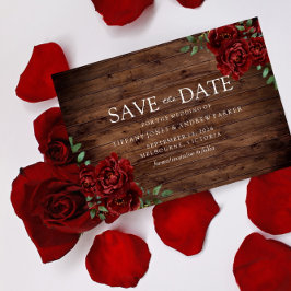 Burgund Rose Romantische Rustikale Save the Date Magneteinladung