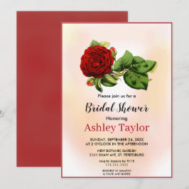 Burgund Rose Rosa Fall Blumenkohl Brautparty Einladung