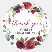 Burgund-Rose-Rundaufkleber Runder Aufkleber (Vorderseite)