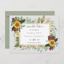 Burgund-Rose Sonnenblumen Rettete ändern das Datum Postkarte