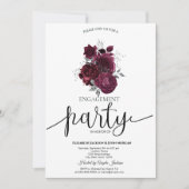 Burgund-Rose-Verlobung Einladung (Vorderseite)