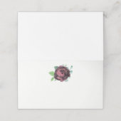 Burgund Rose Wasserfarben Platzkarte (Außenseite Aufgefaltet)