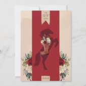 Burgund Rose Western Charro Spanisch Quinceañera Einladung (Rückseite)