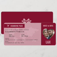Burgund & Roségold Boarding Pass Junggesellinnenab