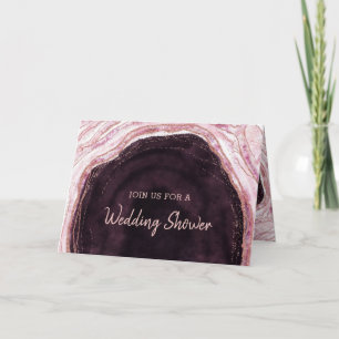 Burgund & Roségold-Geoden-Hochzeitsshower für Paar Einladung