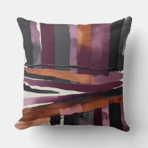 Burgund, Rost und Schwarz abstrakt Kissen