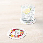 Burgund Rot, Gelborange Brautparty Untersetzer (Vor Ort)