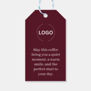Burgund-Rot-Logo-Anhänger für Kaffee - Stiller Mom Geschenkanhänger
