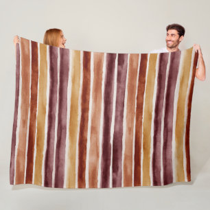 Burgund Rot Orange Pfirsich Rot Streifen Fleecedecke