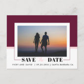 Burgund, rot rosa Hochzeit Speichern Sie das Date  Postkarte (Vorderseite)