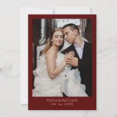 Burgund-rot-rote Rose Florale Hochzeit Save The Date (Rückseite)