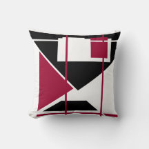 Burgund-Rot-Schwarz-Weiß-Dreieck-Geometrie-Design