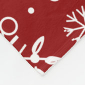 Burgund Rot & Weiße Weihnachtsschneeflocken Fleecedecke (Ecke)
