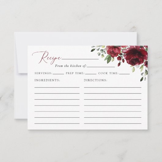Burgund Rote Blume, Boho, Brautparty Rezept (Vorderseite)