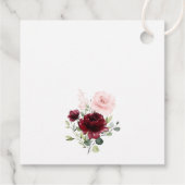 Burgund Rote Blume, rosa Blume, Brautparty Geschenkanhänger (Rückseite)