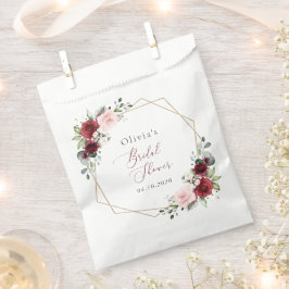 Burgund Rote Blume, rosa Blume, Brautparty Geschenktütchen