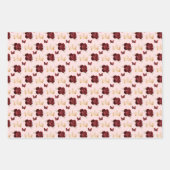 Burgund Rote Blume und Goldkronen Geschenkpapier Set (Vorderseite 3)