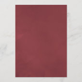 Burgund Rote Flora Weinprobe Brautparty Hinweiskarte (Rückseite)