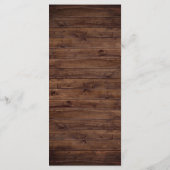 Burgund Rote Romantische Rose Rustikale Holzhochze Programm (Rückseite)