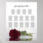Burgund Rote Rose 14 Tabelle Hochzeitstabelle Poster (Vorne)