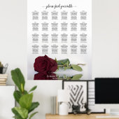 Burgund Rote Rose 24 Tabelle Hochzeitstabelle Poster (Heimbüro)