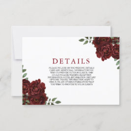Burgund Rote Rose Romantische Hochzeitskarte RSVP Karte