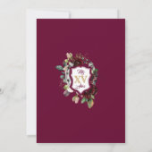 Burgund Rote Rosen Elegante Charro Quinceanera Inv Einladung (Rückseite)