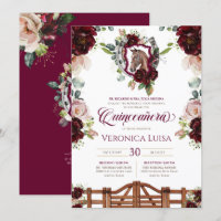Burgund Rote Rosen Pferd Wappen Rustikale Quincean
