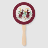 Burgund-Rote Rosen Quinceanera-Orden Fächer (Vorderseite)