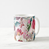 Burgund Rote Rustikale Blume Blumenlandschaft Kaffeetasse (VorderseiteRechts)