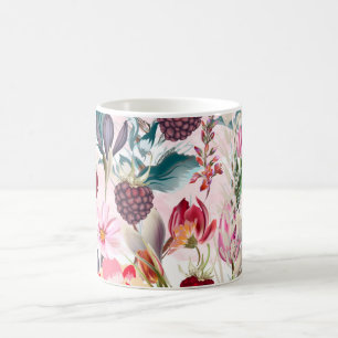 Burgund Rote Rustikale Blume Blumenlandschaft Kaffeetasse