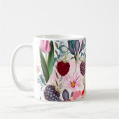 Burgund Rote Rustikale Blume Blumenlandschaft Kaffeetasse (Links)