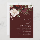 Burgund Rote Wine Moderne Kunst, Dichtung und Musi Einladung (Vorderseite)