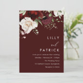 Burgund Rote Wine Moderne Kunst, Dichtung und Musi Einladung (Stehend Vorderseite)