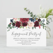 Burgund Roter Wein Moderne Engagement Party einlad Einladung (Stehend Vorderseite)