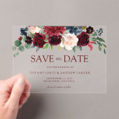 Burgund Roter Wein Save the Date Acryleinladungen (Insitu (Handheld))