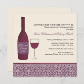 Burgund Roter Wein Verkostung Hochzeit Probe Dinne Einladung (Vorne/Hinten)