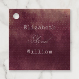 Burgund Roter Wein Wasserfall Herbsthochzeit Geschenkanhänger