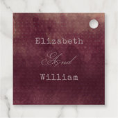 Burgund Roter Wein Wasserfall Herbsthochzeit Geschenkanhänger (Rückseite)