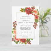 Burgund Rotes Korallenriff Rosa Probe Abendessen Einladung (Stehend Vorderseite)