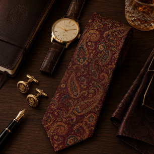 Burgund Royal Paisley Old Money Luxus Krawatte