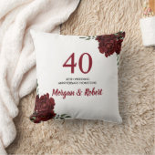 Burgund Ruby Rote Rose 40. Hochzeitstag Kissen (Decke)
