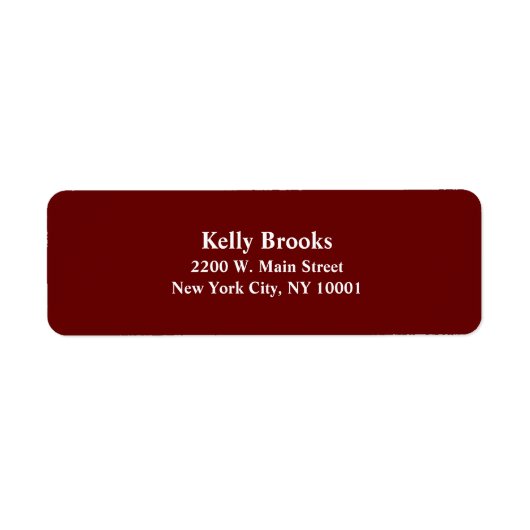 Burgund-Rücksendeadressen-Aufkleber (Vorne)