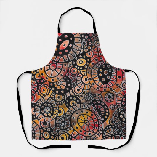 Burgund Ruhige Oval Corals Original Kunst Schürze (Vorderseite)