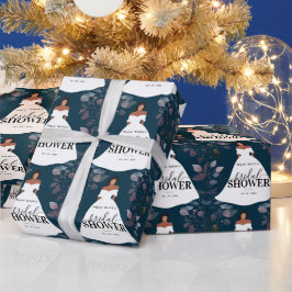 Burgund Rustikale Blume Brautparty Blue Navy Geschenkpapier