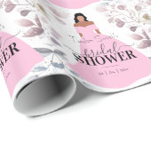 Burgund Rustikale Blume Illustration Brautparty Geschenkpapier (Rolleneckpunkt)