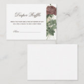 Burgund Rustikale Blüte Moderne Windeln Raffle Bab Begleitkarte (Vorne/Hinten)